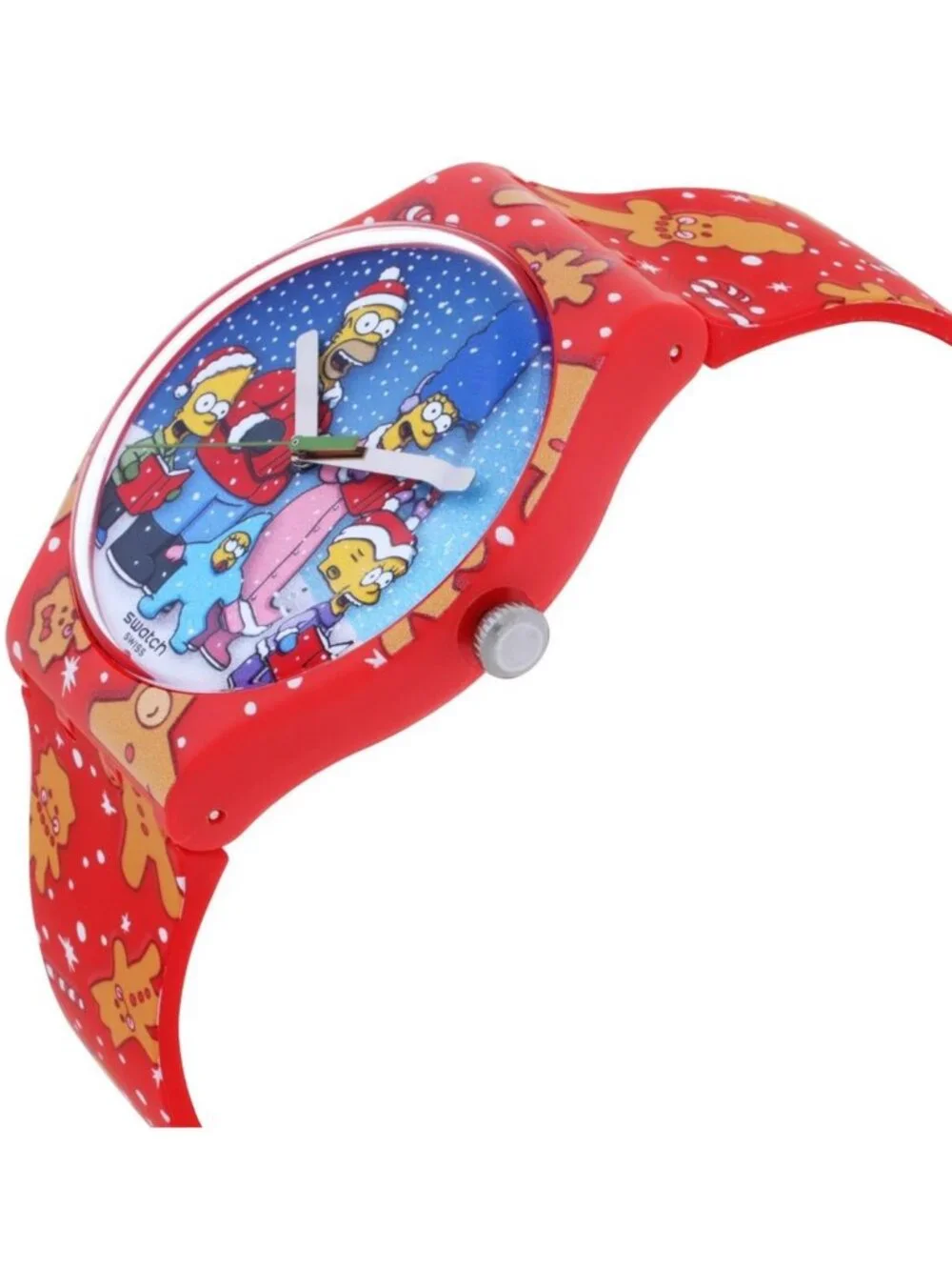 NWT Swatch The Simpsons Collection Wondrous Winter Wonderland Quartz Blue Dial W
